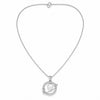 Silver Round Shape AD Pendant White Pearl for Women/Girls