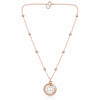 Rose Gold Round Shape AD Pendant with White Pearl for Women/Girls