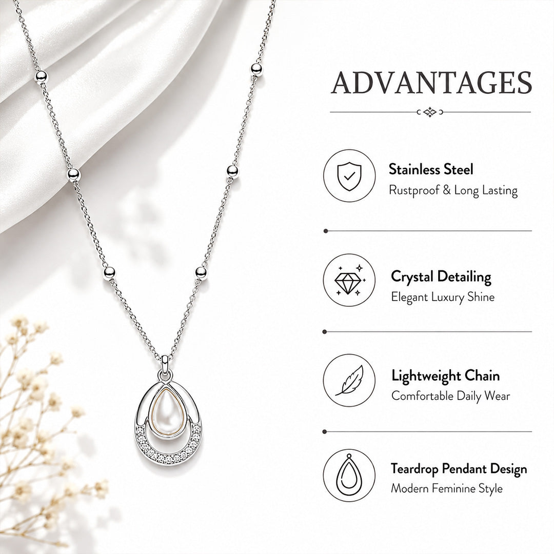 Silver Egg Shape AD Pendant for Women/Girls