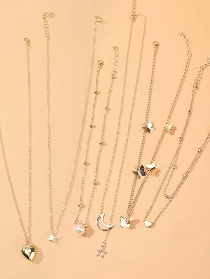 5-7 Pcs Combo Latest Stylish Western Necklace Set for Women