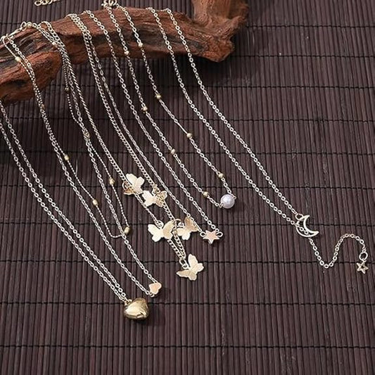 5-7 Pcs Combo Latest Stylish Western Necklace Set for Women
