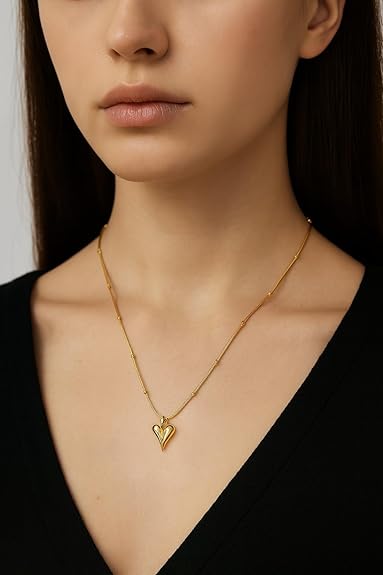 Pendant necklace chain for women girls Love anti tarnish stainless steel gold stylish