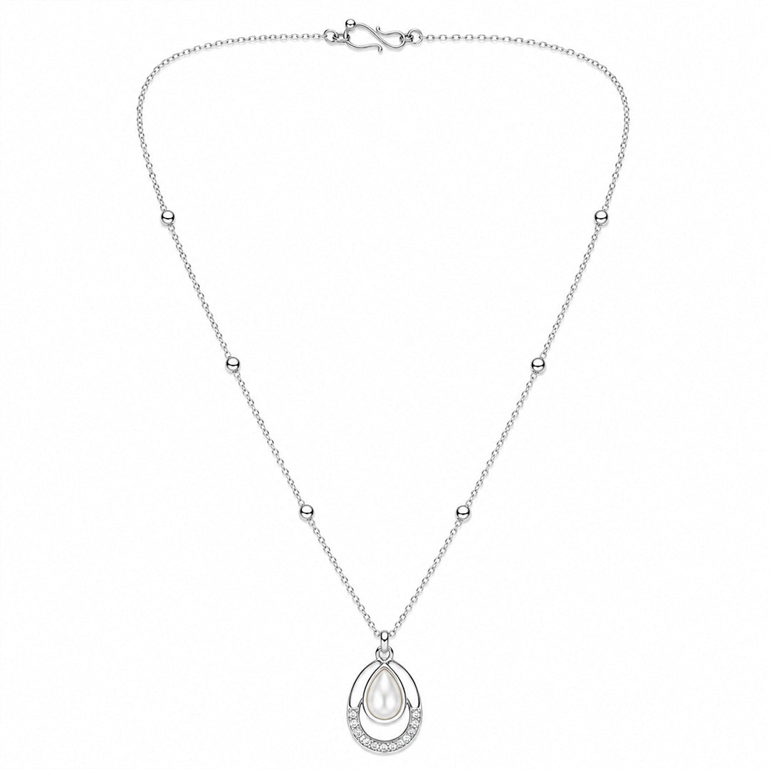 Silver Egg Shape AD Pendant for Women/Girls