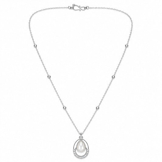 Silver Egg Shape AD Pendant for Women/Girls
