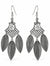 Three Feather Elegant AD Traditional Oxidized Silver Jhumka for Women & Girls
