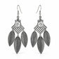 Three Feather Elegant AD Traditional Oxidized Silver Jhumka for Women & Girls