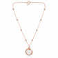 Rose Gold Round Shape AD Pendant with White Pearl for Women/Girls