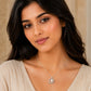 Silver Round Shape AD Pendant White Pearl for Women/Girls