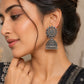 Sun Detailed Elegant Traditional Oxidized Silver Jhumka | Earring for Women & Girl