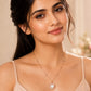 Rose Gold Round Shape AD Pendant with White Pearl for Women/Girls