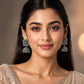 Square Detailed Elegant Traditional Oxidized Silver Jhumka | Earring for Women & Girl
