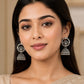 Round Detailed Elegant Oxidized Silver Jhumka | Earring for Women & Girl