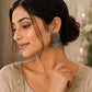 Floral Elegant Oxidized Silver Jhumka | Earring for Women & Girl