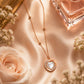 White Heart Rose Gold AD Pendant for Women/Girls