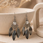 Three Feather Elegant AD Traditional Oxidized Silver Jhumka for Women & Girls