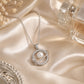 Silver Round Shape AD Pendant White Pearl for Women/Girls