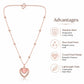 Pink Double Heart Shape AD Pendant for Women/Girls
