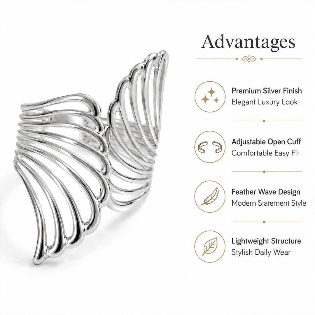 Silver Plated Cuff Bracelet for Women & Girls