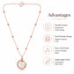 Rose Gold Round Shape AD Pendant with White Pearl for Women/Girls