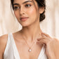 White Heart Rose Gold AD Pendant for Women/Girls