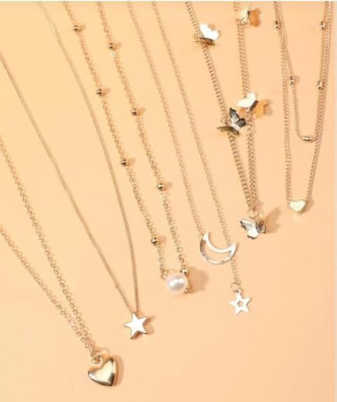 5-7 Pcs Combo Latest Stylish Western Necklace Set for Women