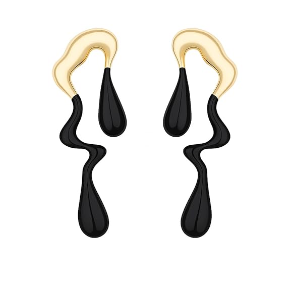 Nilu's Collections Abstract Drip Design Earrings in Trendy and Modern Look | gift for her,gifts for womens & gilrls