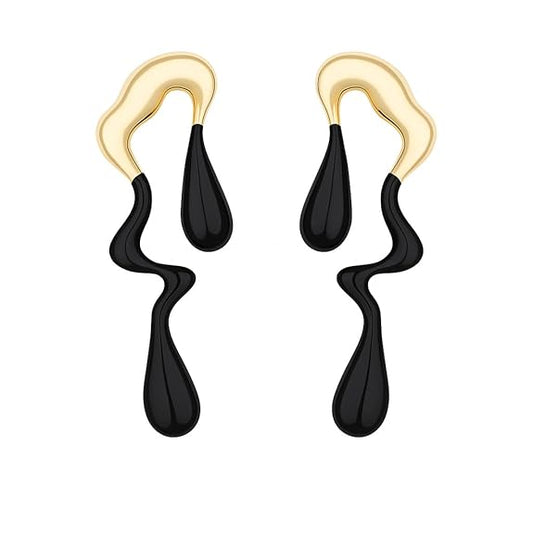 Nilu's Collections Abstract Drip Design Earrings in Trendy and Modern Look | gift for her,gifts for womens & gilrls