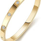 Shining18K Gold Plated Stainless Steel Openable Crystal Bracelet
