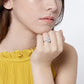 Stylish Silver Plated Solitaire Crystal Ring for Women and Girls