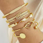Shining Set of 5 Latest Stylish Multilayer Bangle Bracelet for Women and Girls
