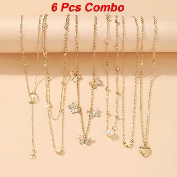 5-7 Pcs Combo Latest Stylish Western Necklace Set for Women