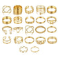 22pcs Latest Stylish Stackable Kunckle Rings Set for Women and Girls Butterfly Heart Boho Gold and Silver Plated Rings