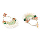 Zaveri Pearls Green & Peach Dazzling Stones Cresent Ethnic Dangle Earring For Women