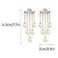 Long Pearl Earrings Faux Pearl Drop Dangle Earrings 14K Gold Plated Long Tassel Earrings Wedding Bridal Jewelry for Women