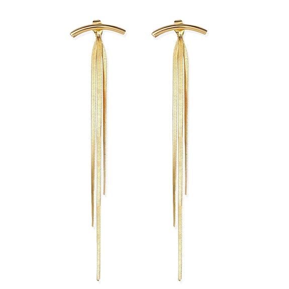 Latest Stylish Tassel Earrings for Women and Girls (Gold)