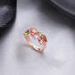 Crystal Rings For Women | Adjustable Ring Multicolor Swiss Cubic Zircon Crystal Ring | Rose Gold Plated