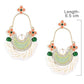 Zaveri Pearls Green & Peach Dazzling Stones Cresent Ethnic Dangle Earring For Women