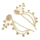 Creative Traditional Indian Fashion Gold Plated Multi Layer Pearls Ear Chain with Jhumka/Jhumki Earring Jewellery for Women & Girls