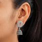Traditional Oxidised Silver Jhumka Earrings for women | girls fashion jhumka meenakari oxidised kundans flower
